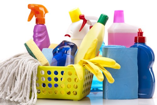 Detailed rug inspection and stain treatment during rug cleaning in Mill Hill